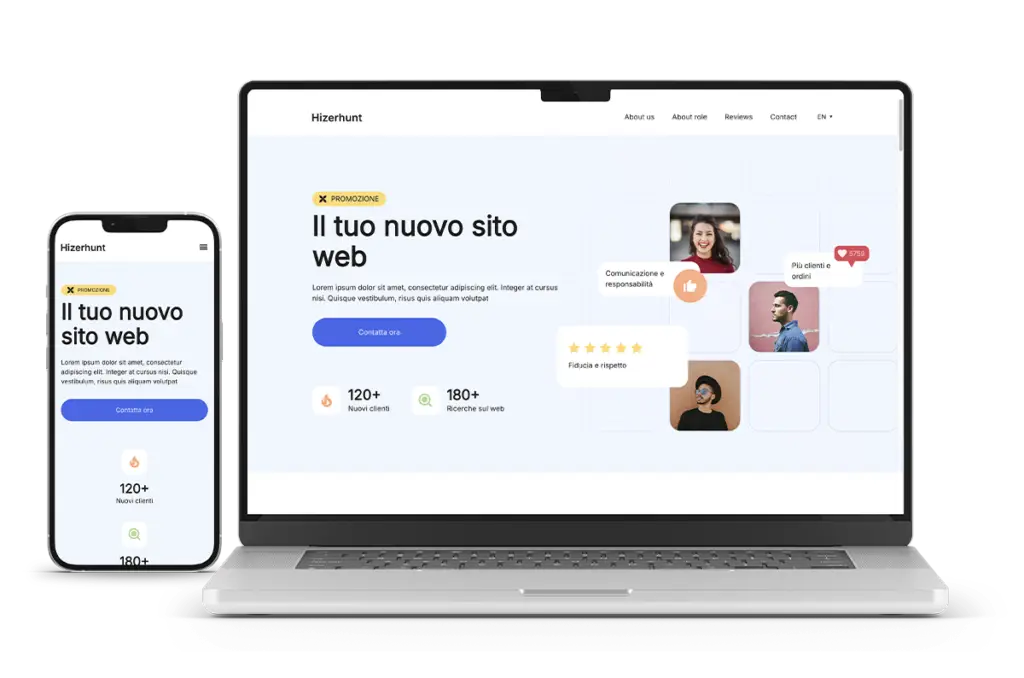 laptop and smartphone showing a beautiful and professional website