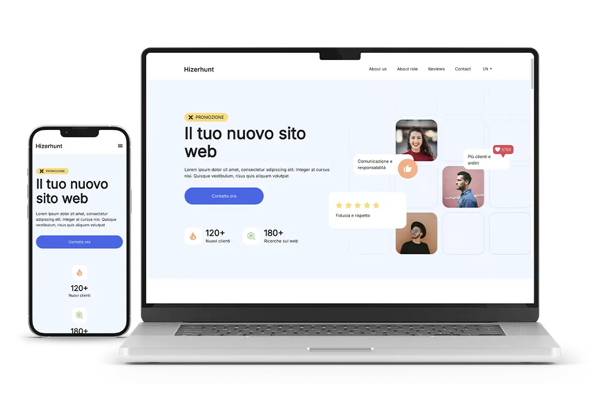 laptop and smartphone showing a beautiful and professional website